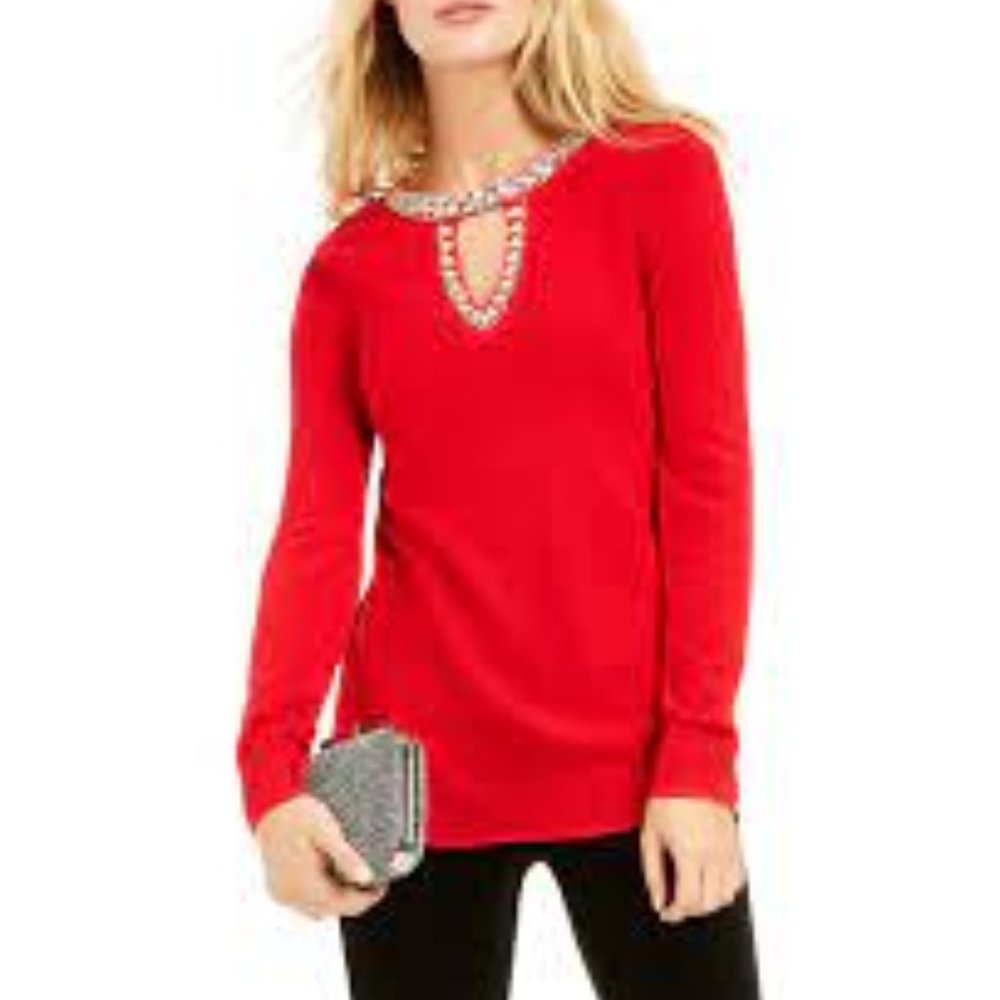 INC International Concepts Embellished Sweater NWT